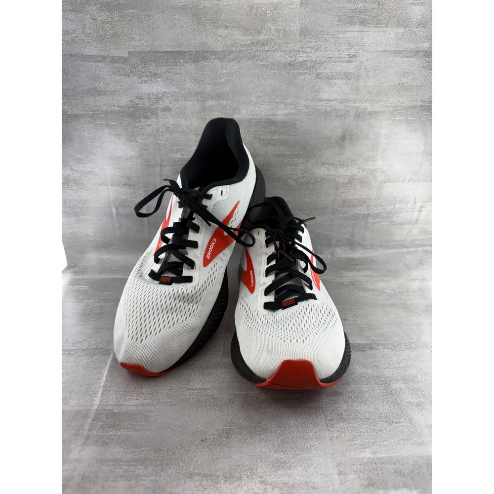 Brooks Launch 8 Men Running Shoes White Black Orange 1103581D198 Size 8D